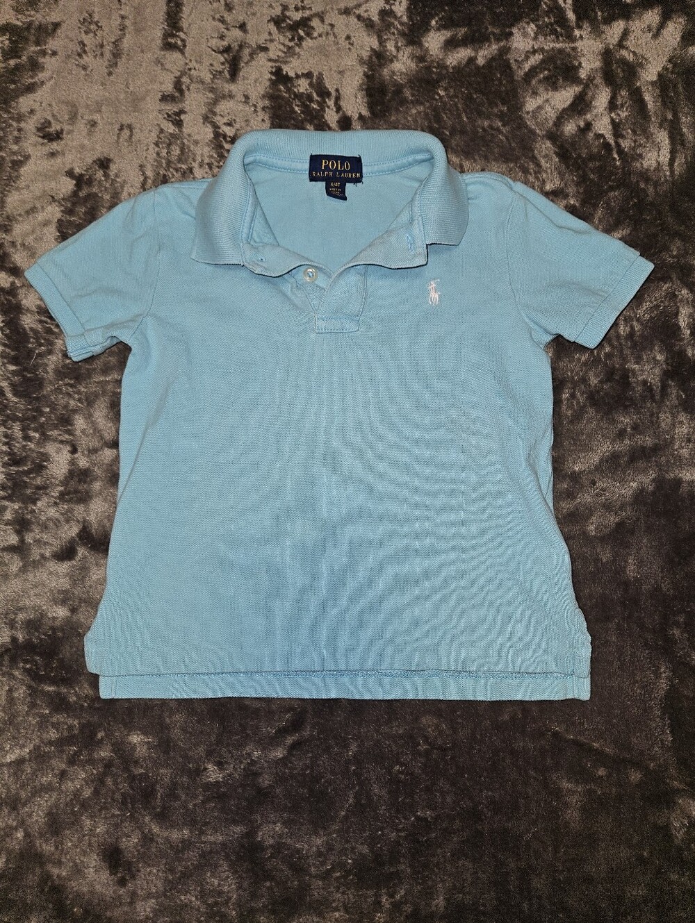 Polo Ralph Lauren Kids Aqua Blue Cotton Pique White Pony 4T Preppy